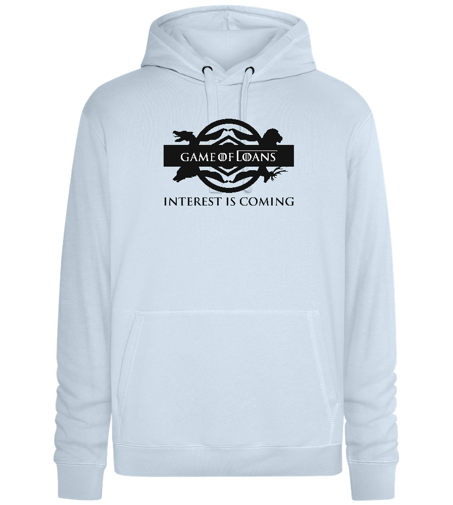 Interest is Coming Design - Premium unisex hoodie_CREAMY BLUE_front