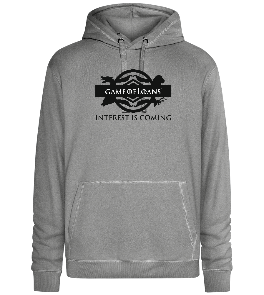 Interest is Coming Design - Premium unisex hoodie_ORION GREY II_front