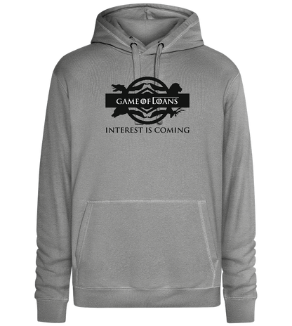 Interest is Coming Design - Premium unisex hoodie_ORION GREY II_front