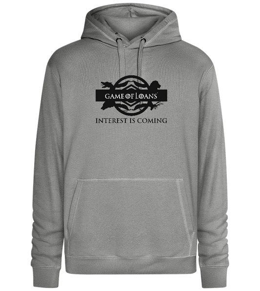 Interest is Coming Design - Premium unisex hoodie_ORION GREY II_front