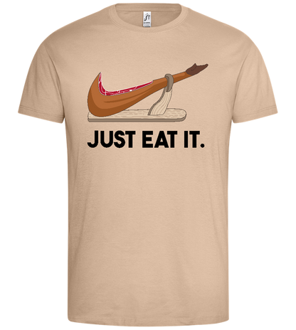 Just Eat It Design - Premium men's t-shirt_SAND_front