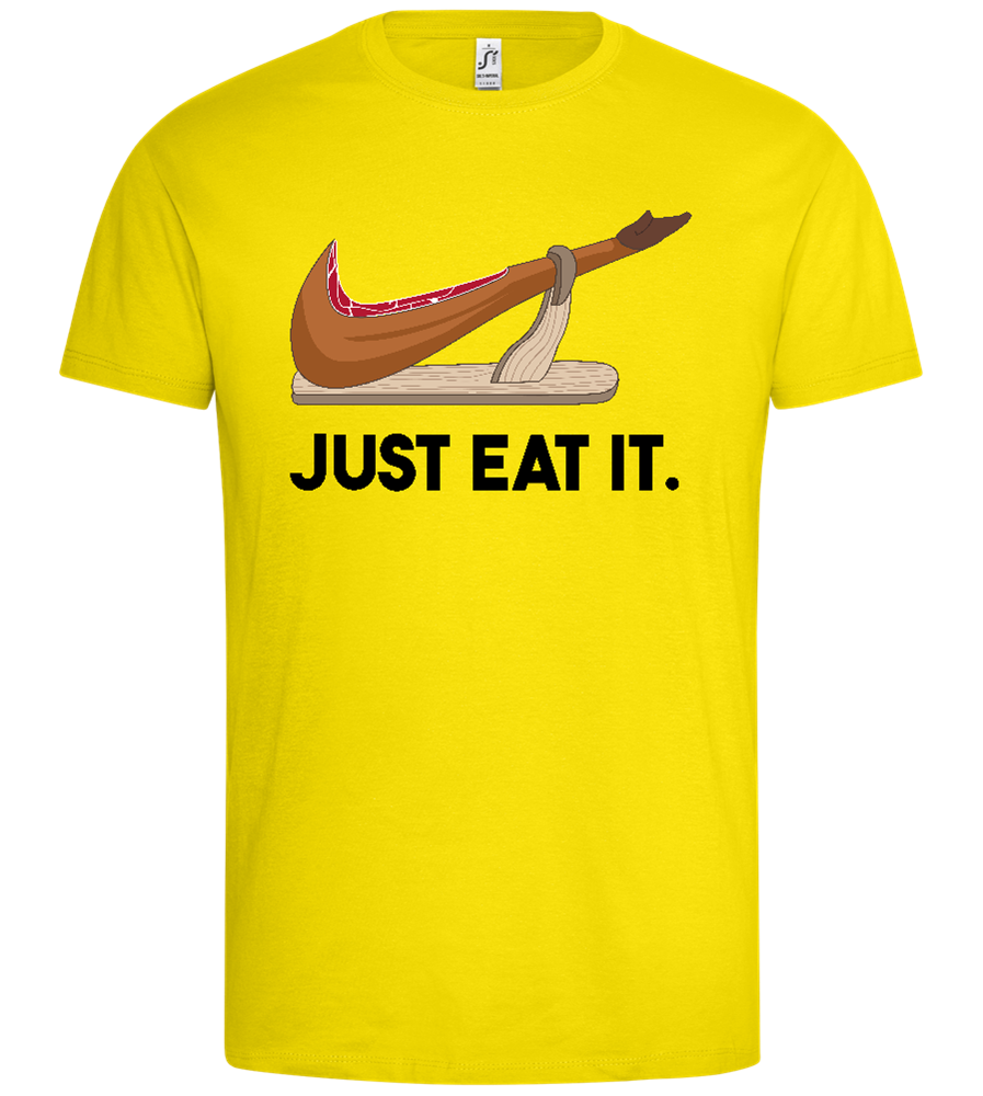 Just Eat It Design - Premium men's t-shirt_YELLOW_front
