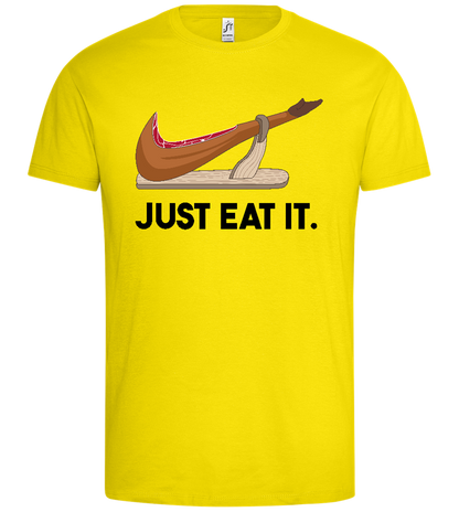 Just Eat It Design - Premium men's t-shirt_YELLOW_front