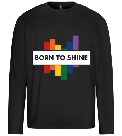 Born to Shine Design - Premium men's long sleeve t-shirt_DEEP BLACK_front