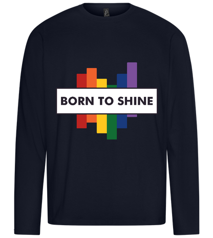 Born to Shine Design - Premium men's long sleeve t-shirt_FRENCH NAVY_front