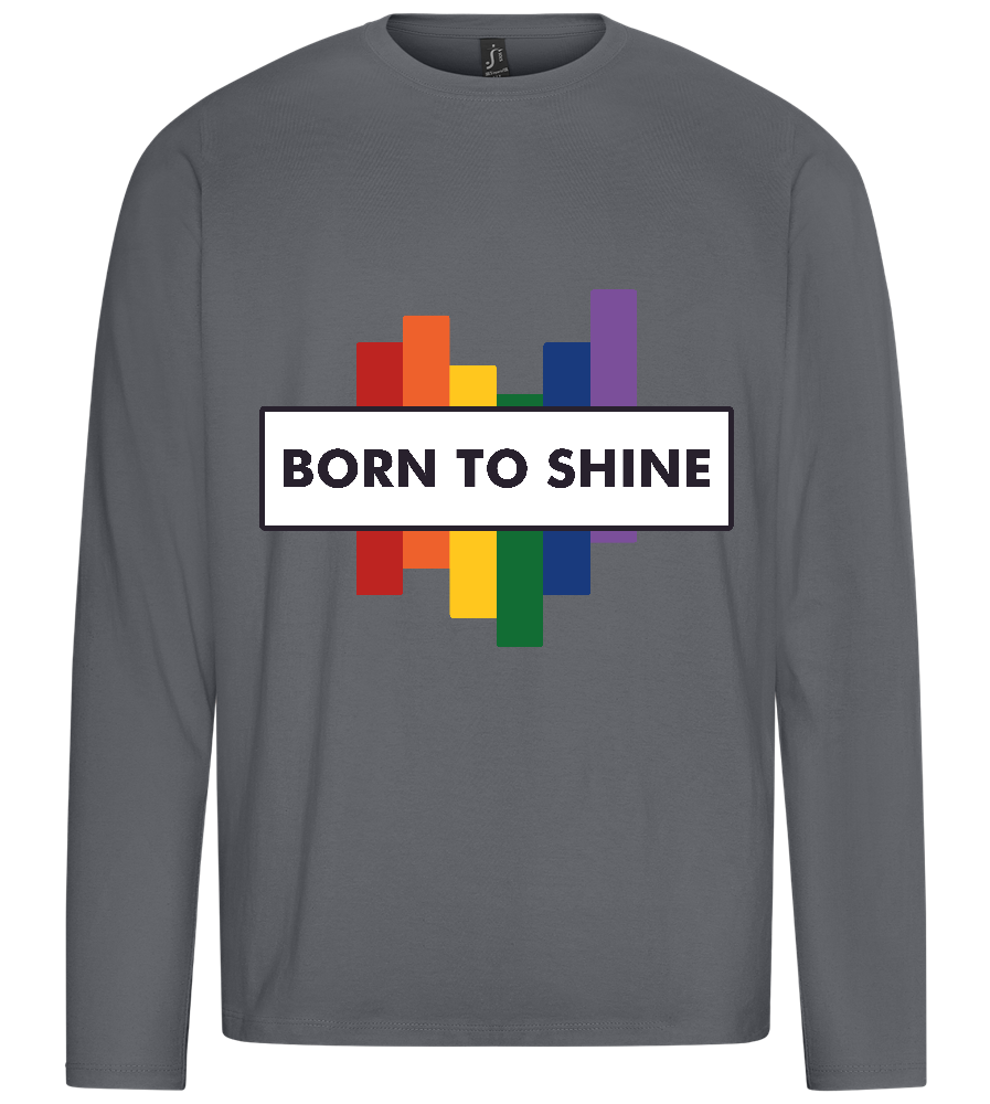 Born to Shine Design - Premium men's long sleeve t-shirt_MOUSE GREY_front