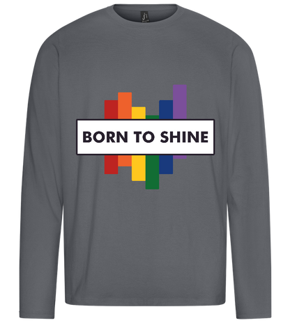 Born to Shine Design - Premium men's long sleeve t-shirt_MOUSE GREY_front