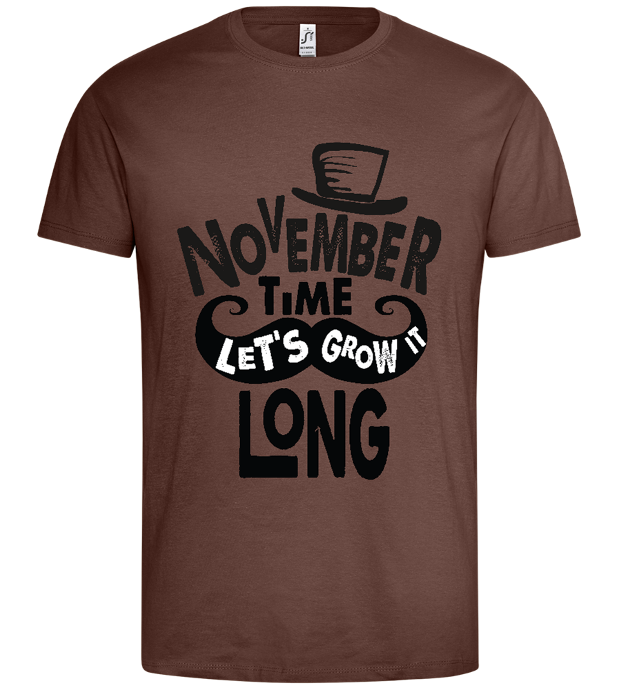 Growth in november Design - Premium men's t-shirt_CHOCOLATE_front