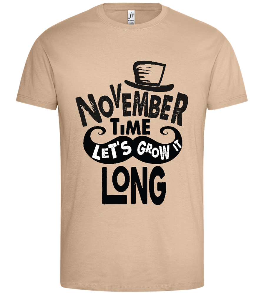 Growth in november Design - Premium men's t-shirt_SAND_front