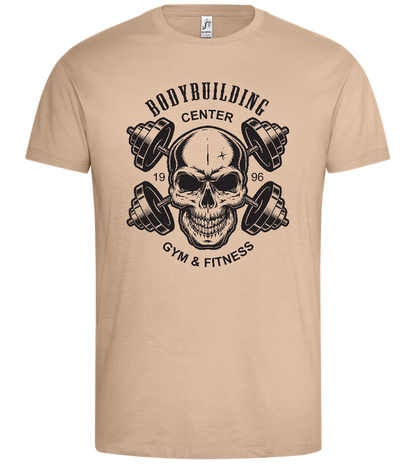 Bodybuilding Center 1996 Design - Premium men's t-shirt_SAND_front