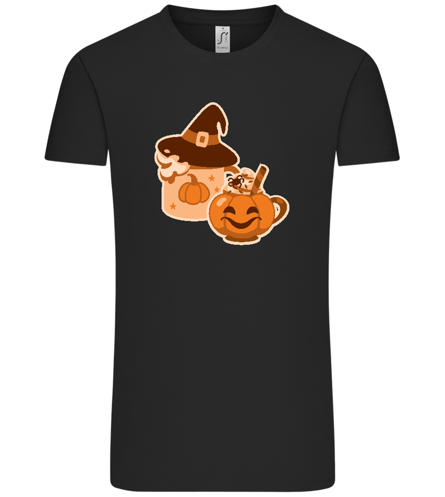 Spooky Pumpkin Spice Design - Comfort Unisex T-Shirt_DEEP BLACK_front
