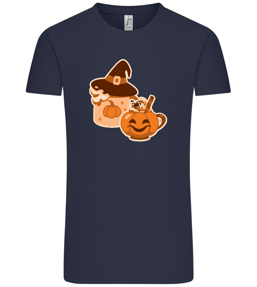 Spooky Pumpkin Spice Design - Comfort Unisex T-Shirt_FRENCH NAVY_front