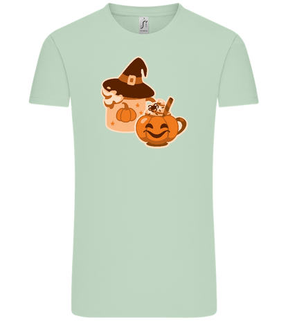 Spooky Pumpkin Spice Design - Comfort Unisex T-Shirt_ICE GREEN_front