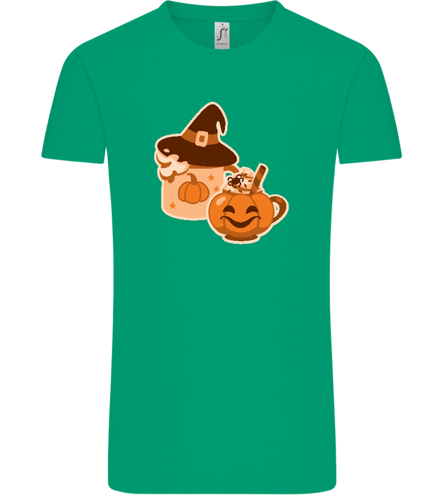 Spooky Pumpkin Spice Design - Comfort Unisex T-Shirt_SPRING GREEN_front