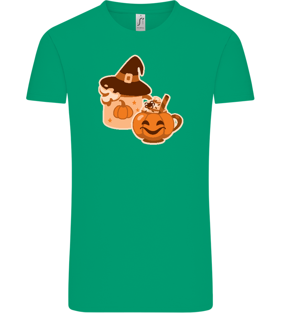 Spooky Pumpkin Spice Design - Comfort Unisex T-Shirt_SPRING GREEN_front