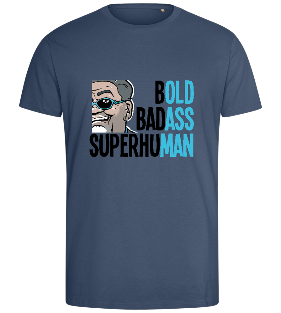 Bold Badass Design - Comfort men's fitted t-shirt_DENIM_front