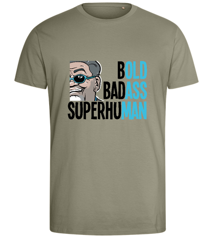 Bold Badass Design - Comfort men's fitted t-shirt_KHAKI_front