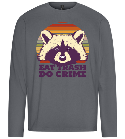 Eat Trash Do Crime Design - Premium men's long sleeve t-shirt_MOUSE GREY_front