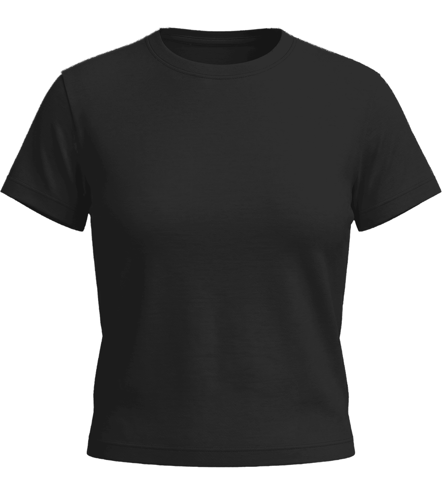 Premium Cropped Women’s T-Shirt_DEEP BLACK_front