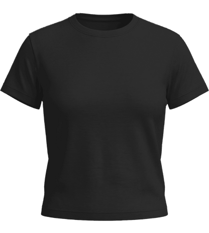 Premium Cropped Women’s T-Shirt_DEEP BLACK_front