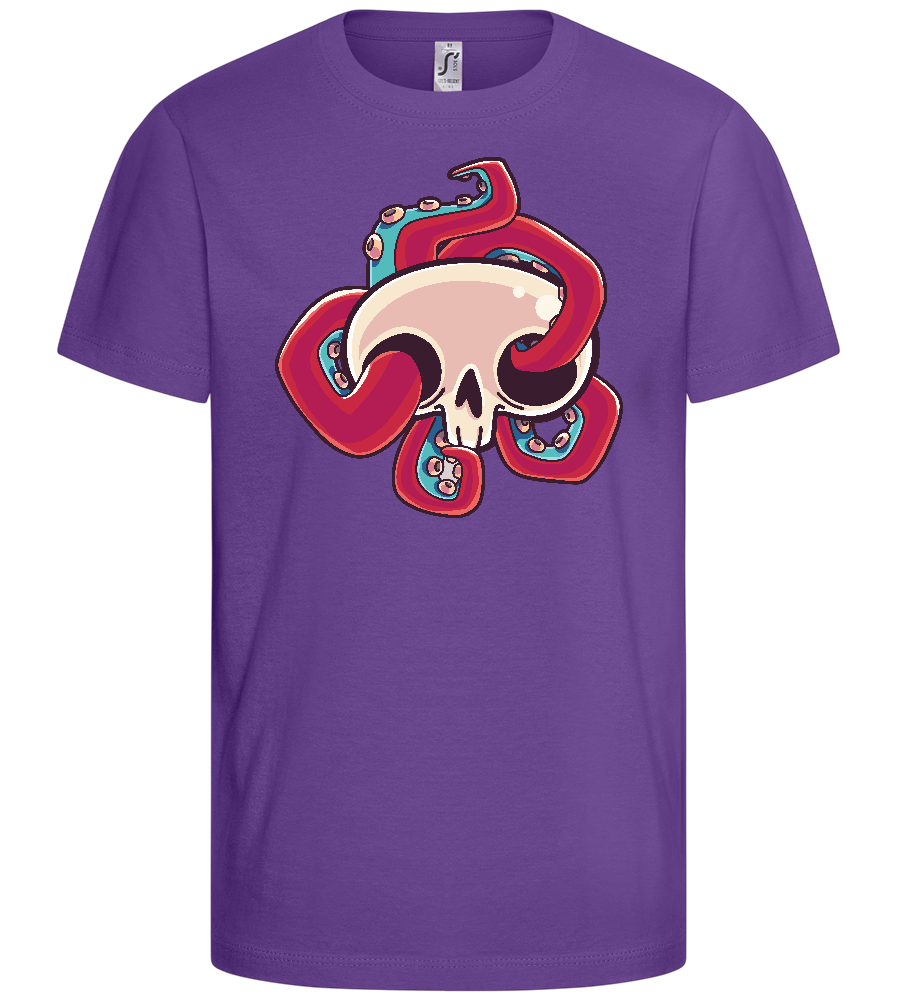 Squid Skull Design - Basic kids t-shirt_DARK PURPLE_front