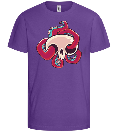 Squid Skull Design - Basic kids t-shirt_DARK PURPLE_front