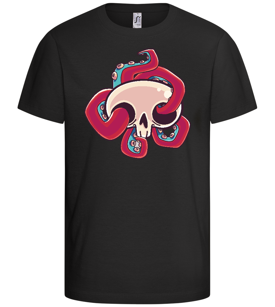 Squid Skull Design - Basic kids t-shirt_DEEP BLACK_front