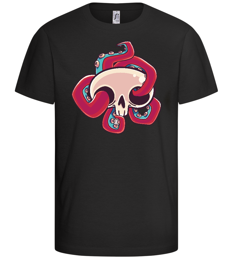 Squid Skull Design - Basic kids t-shirt_DEEP BLACK_front