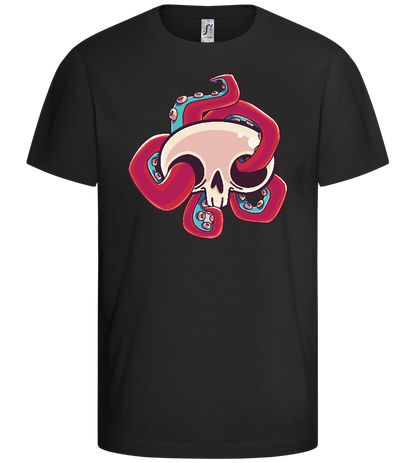 Squid Skull Design - Basic kids t-shirt_DEEP BLACK_front