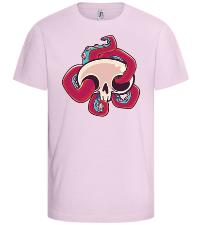 Squid Skull Design - Basic kids t-shirt_LIGHT PINK_front