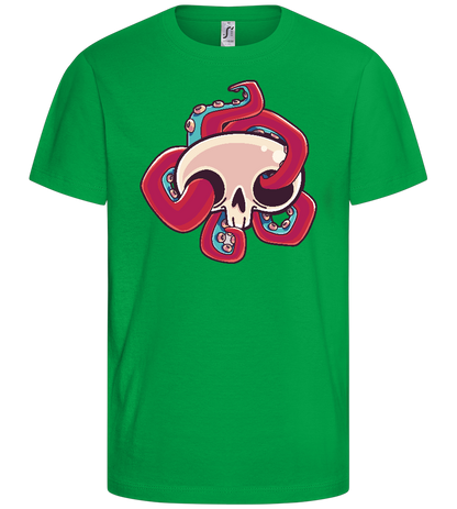 Squid Skull Design - Basic kids t-shirt_MEADOW GREEN_front