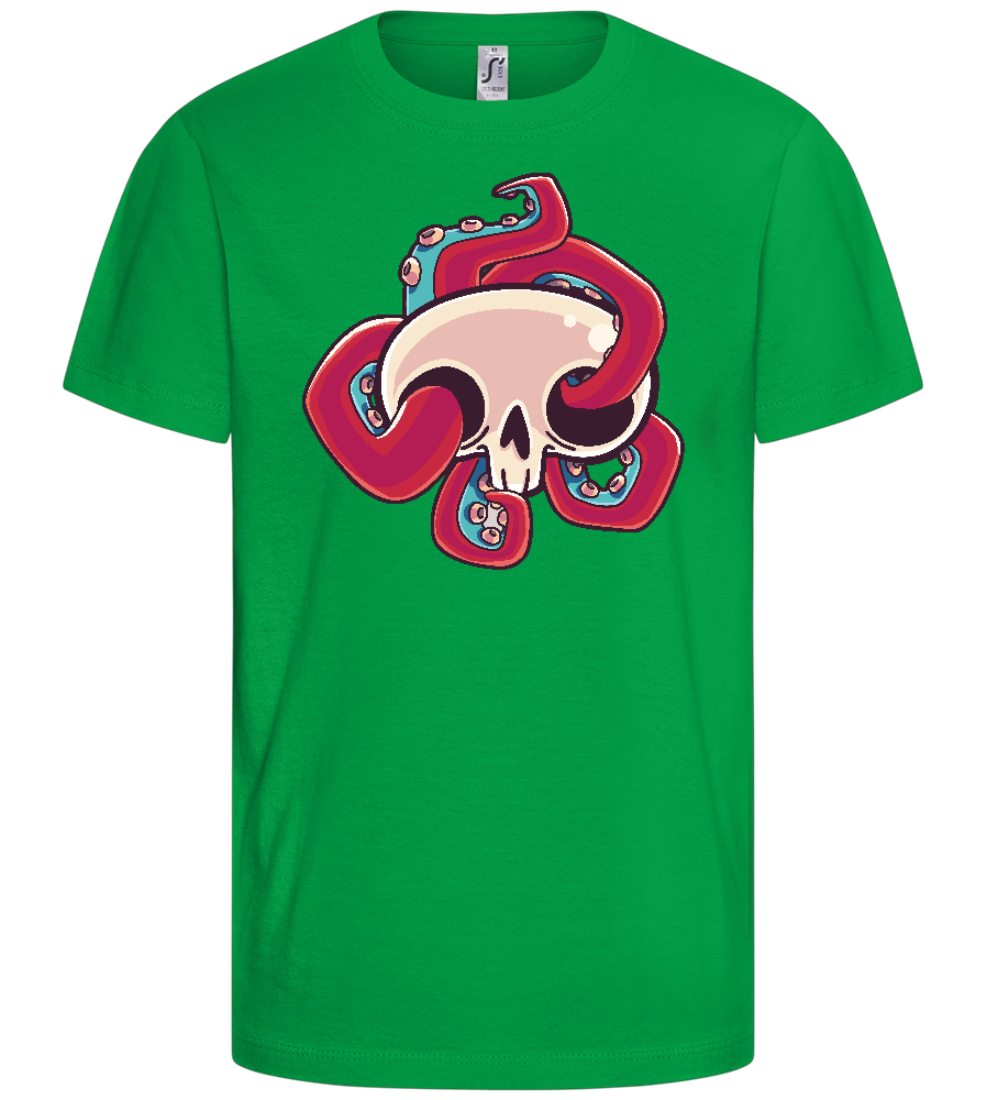 Squid Skull Design - Basic kids t-shirt_MEADOW GREEN_front