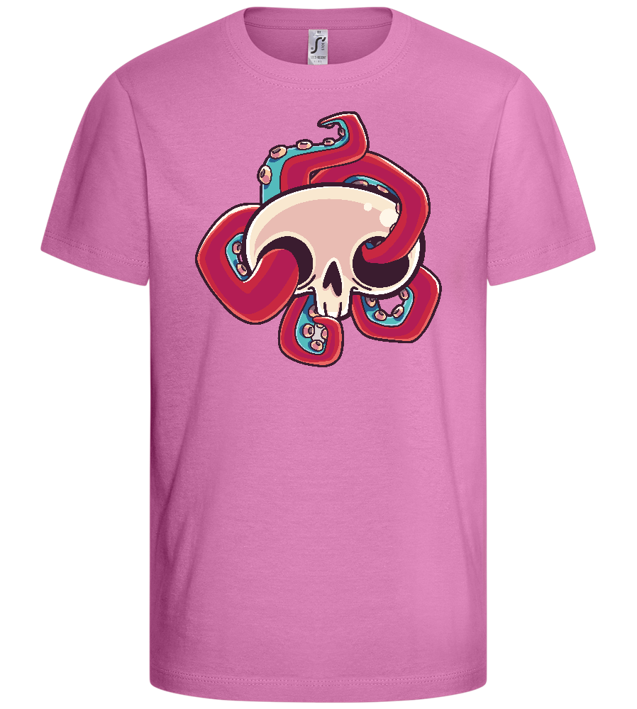 Squid Skull Design - Basic kids t-shirt_PINK ORCHID_front