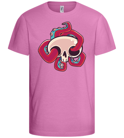 Squid Skull Design - Basic kids t-shirt_PINK ORCHID_front