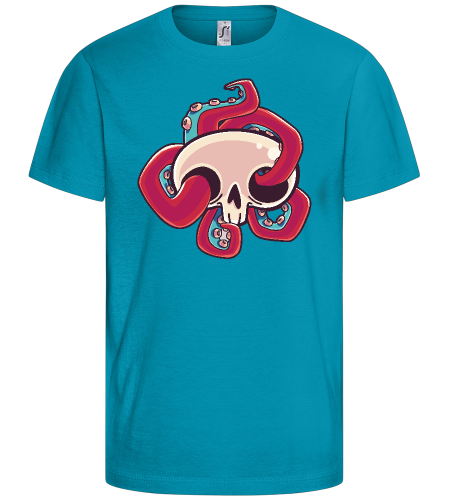 Squid Skull Design - Basic kids t-shirt_TURQUOISE_front