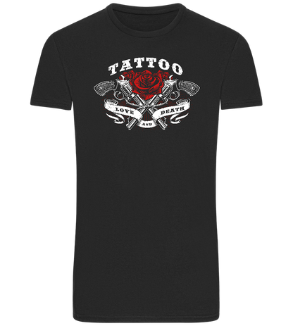 Tattoo Love Death Design - Basic Unisex T-Shirt_DEEP BLACK_front