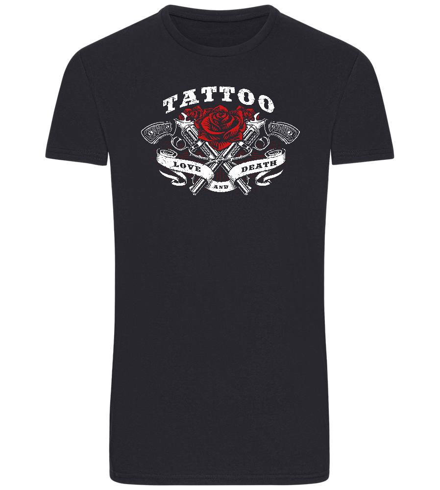 Tattoo Love Death Design - Basic Unisex T-Shirt_FRENCH NAVY_front