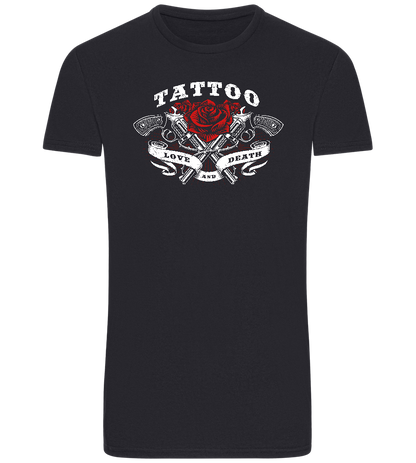 Tattoo Love Death Design - Basic Unisex T-Shirt_FRENCH NAVY_front