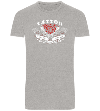 Tattoo Love Death Design - Basic Unisex T-Shirt_ORION GREY_front