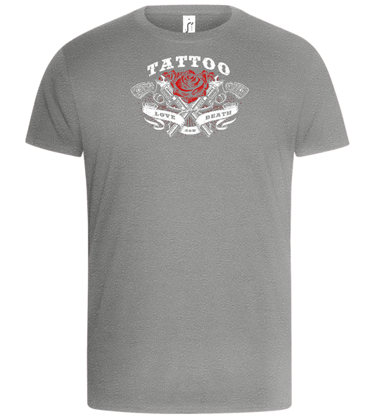 Tattoo Love Death Design - Basic Unisex T-Shirt_ORION GREY_front