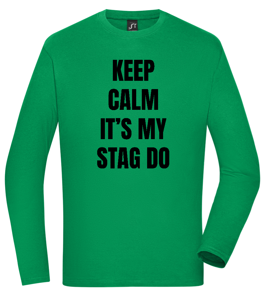 Keep Calm It's My Stag Do Design - Comfort men's long sleeve t-shirt_MEADOW GREEN_front