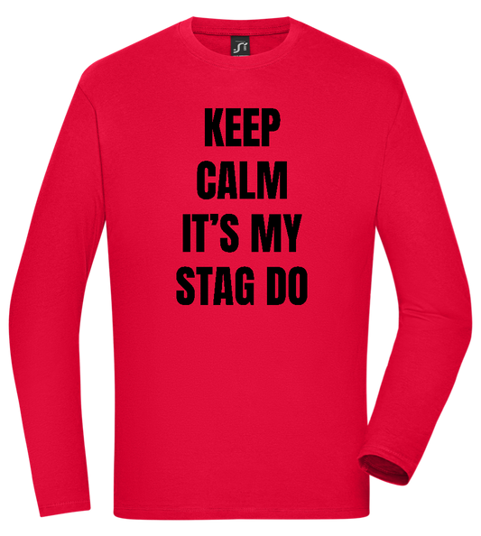 Keep Calm It's My Stag Do Design - Comfort men's long sleeve t-shirt_RED_front