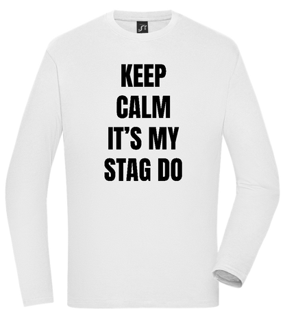 Keep Calm It's My Stag Do Design - Comfort men's long sleeve t-shirt_WHITE_front