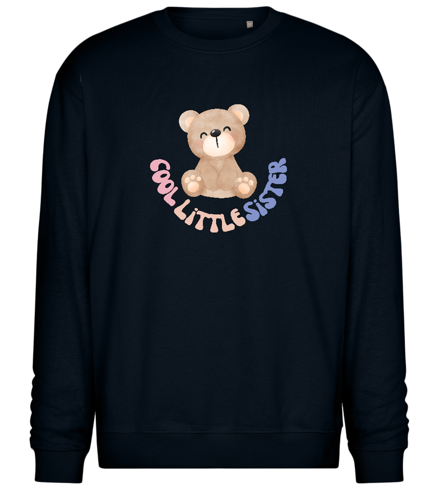 Cool Little Sister Teddy Bear Design - Comfort Essential Unisex Sweater_BLACK_front