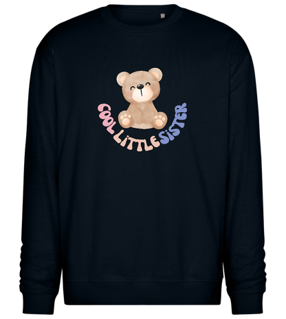 Cool Little Sister Teddy Bear Design - Comfort Essential Unisex Sweater_BLACK_front