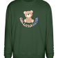 Cool Little Sister Teddy Bear Design - Comfort Essential Unisex Sweater_GREEN BOTTLE_front