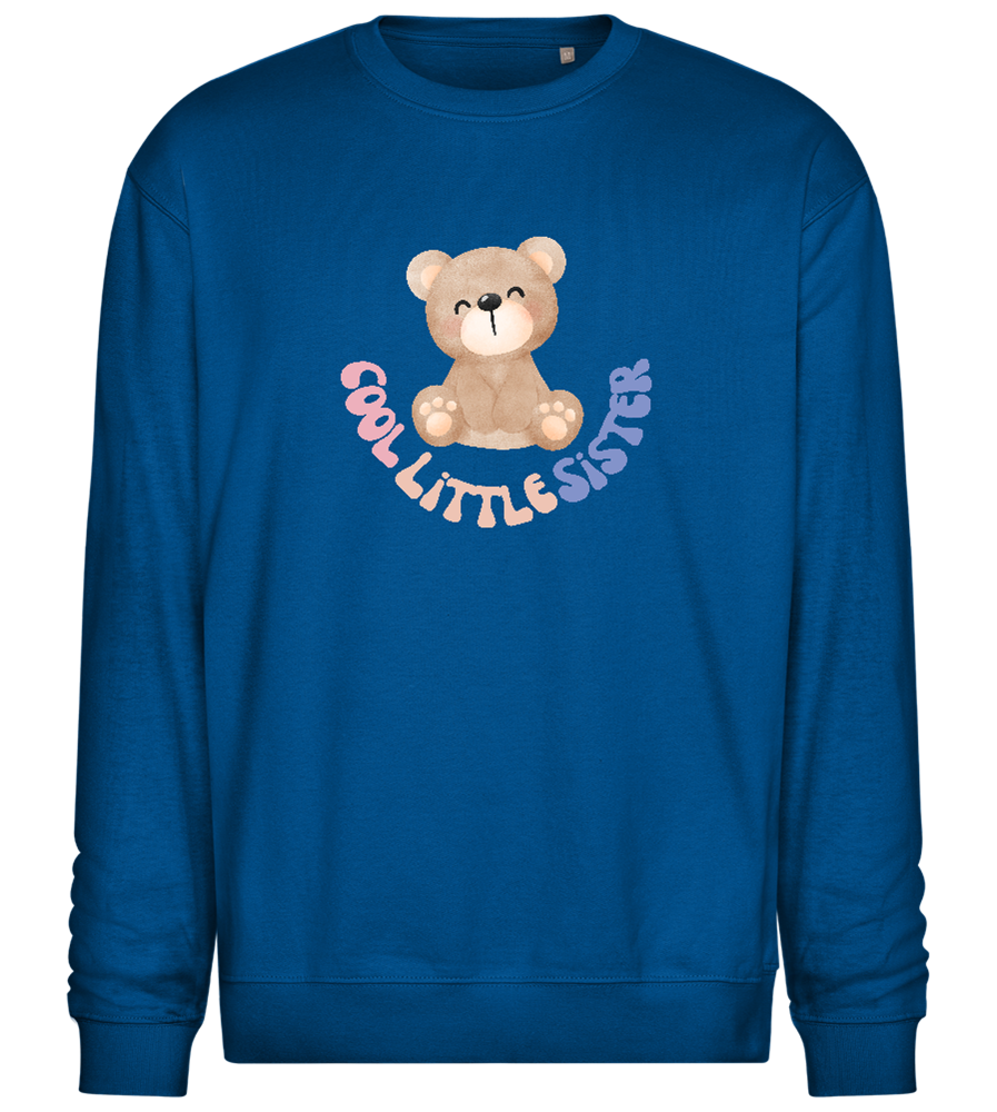 Cool Little Sister Teddy Bear Design - Comfort Essential Unisex Sweater_ROYAL_front