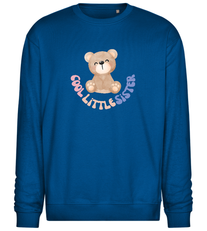 Cool Little Sister Teddy Bear Design - Comfort Essential Unisex Sweater_ROYAL_front