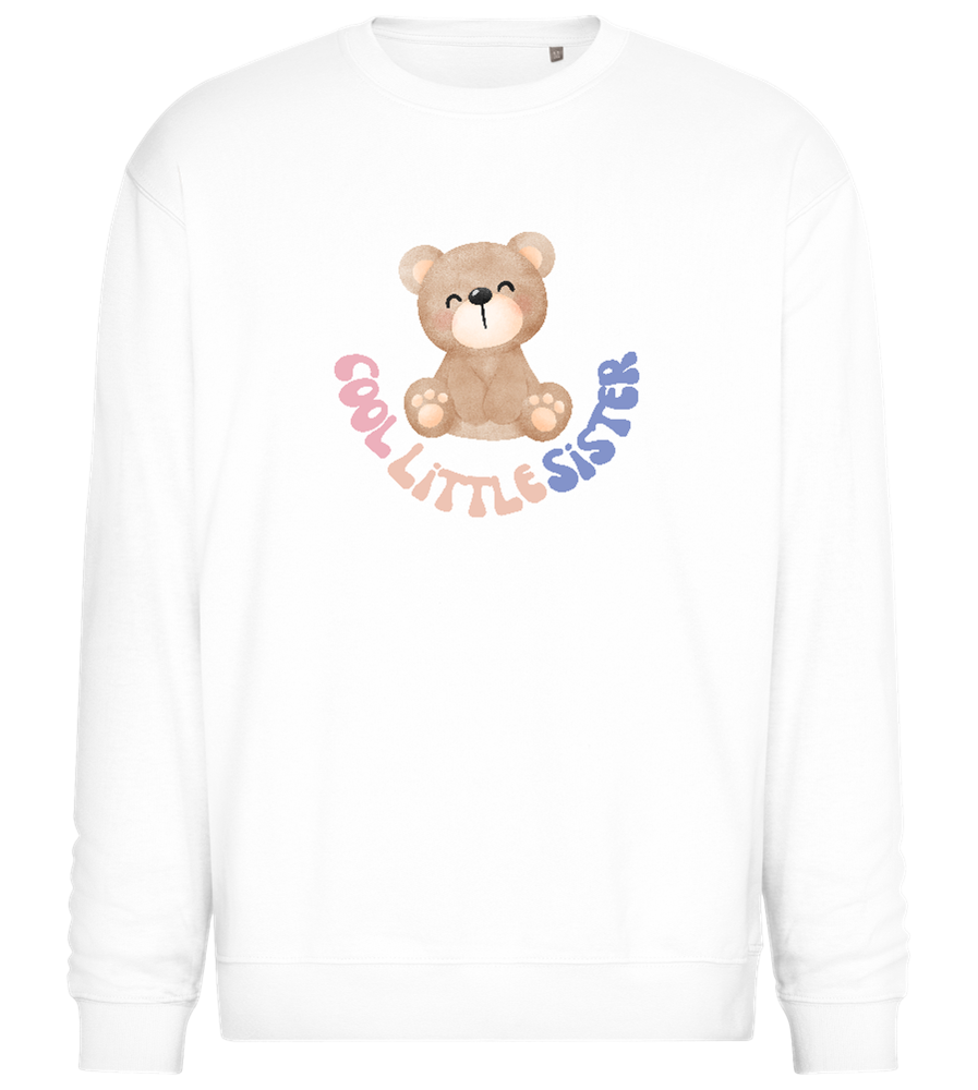 Cool Little Sister Teddy Bear Design - Comfort Essential Unisex Sweater_WHITE_front