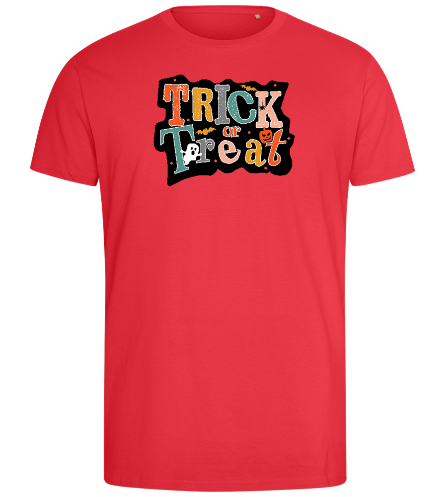 Spooky Trick or Treat Design - Comfort men's fitted t-shirt_BRIGHT RED_front